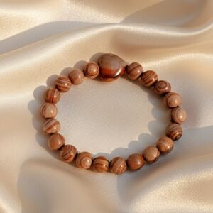 Red Line Jasper With Agate Heart Bracelet